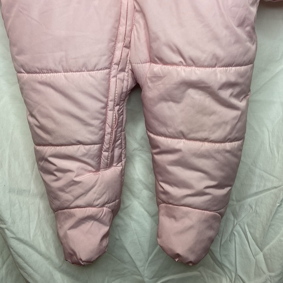 childrens Place Pink snow suit with ears bows and mitts 6-9 month - Picture 7 of 10
